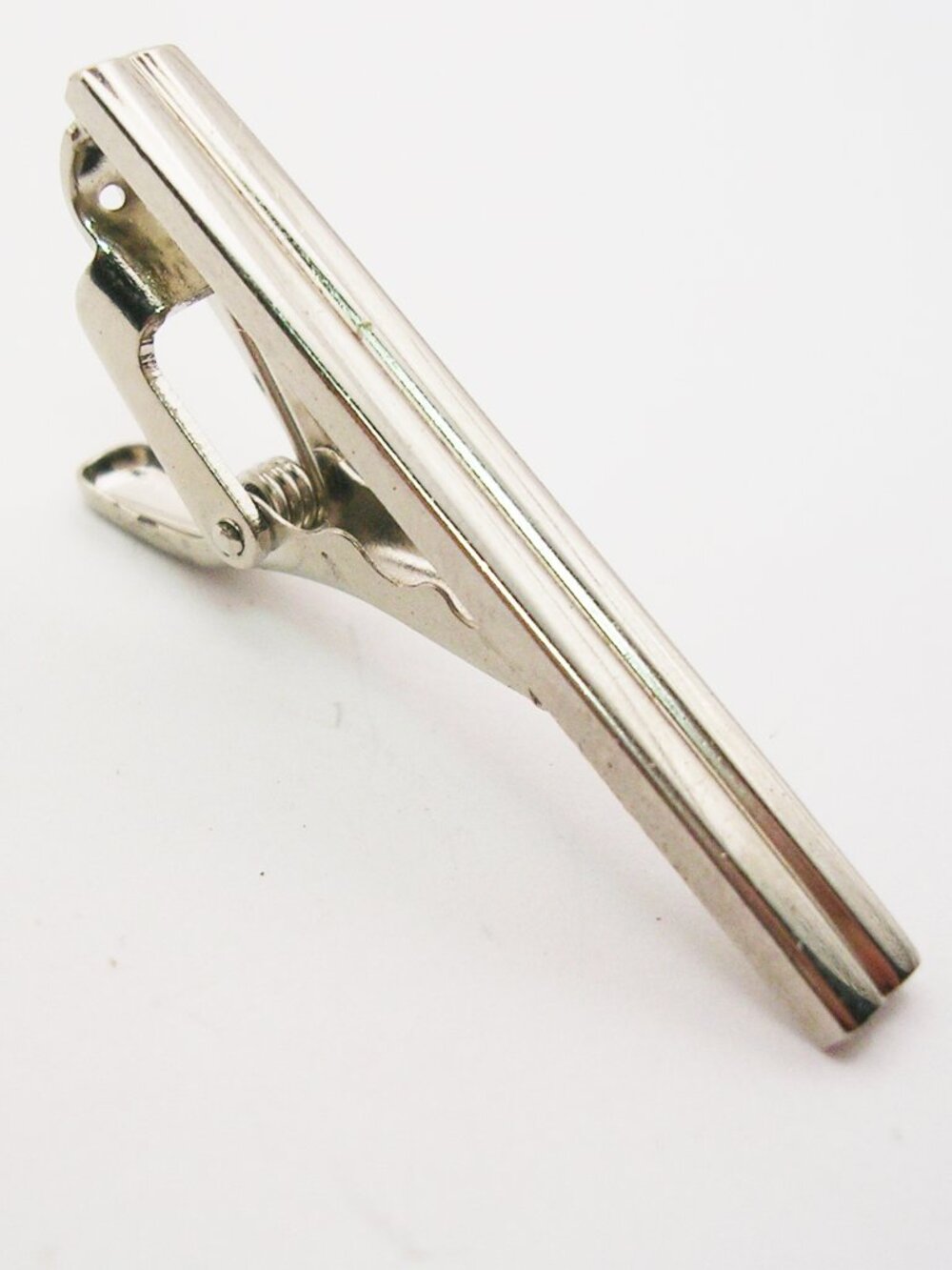 Vintage Tie Clip Bar silver tone Men's Formal Wear Suit Accessory